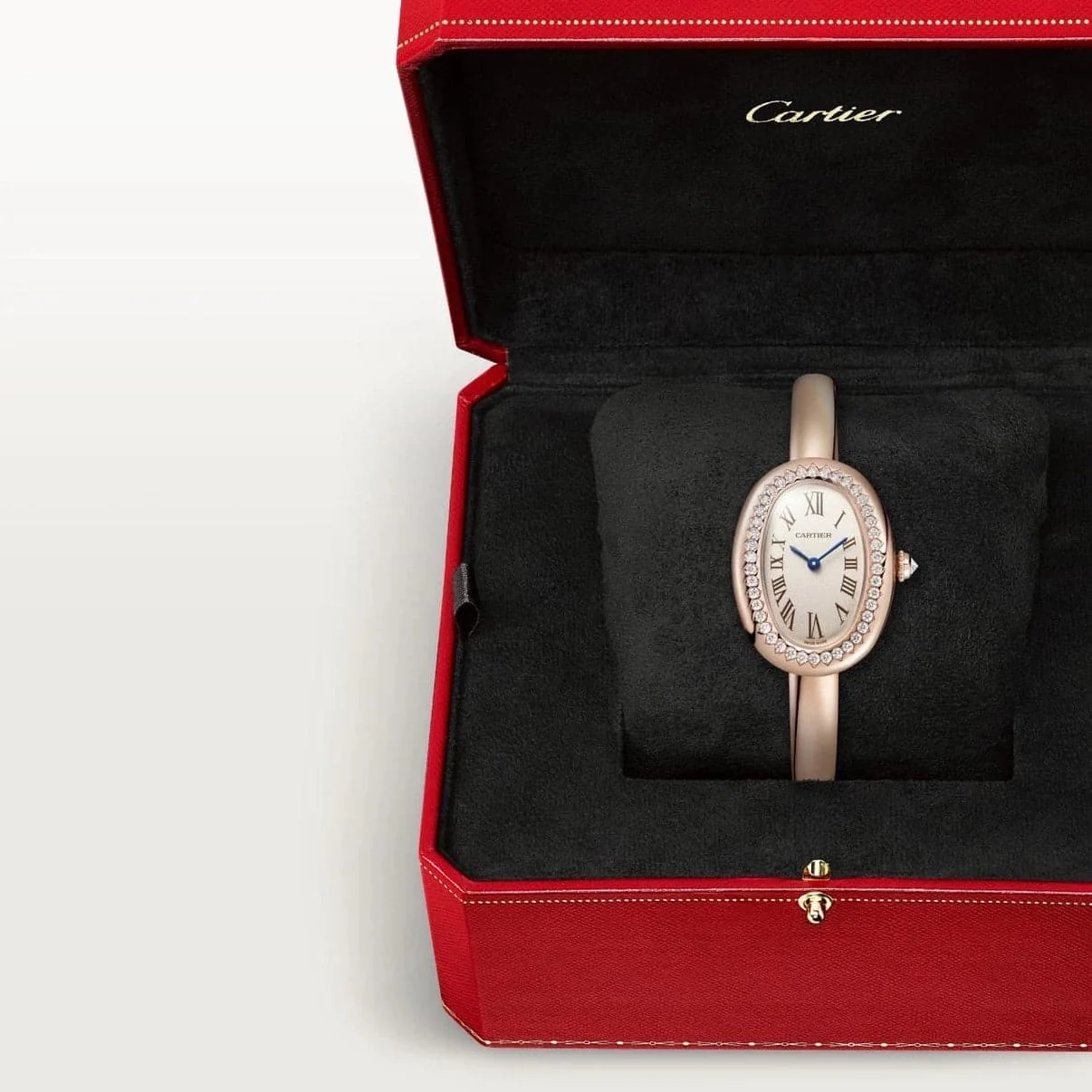 Cartier baignoire 25mm taille 17 rose gold/serti – gallery view