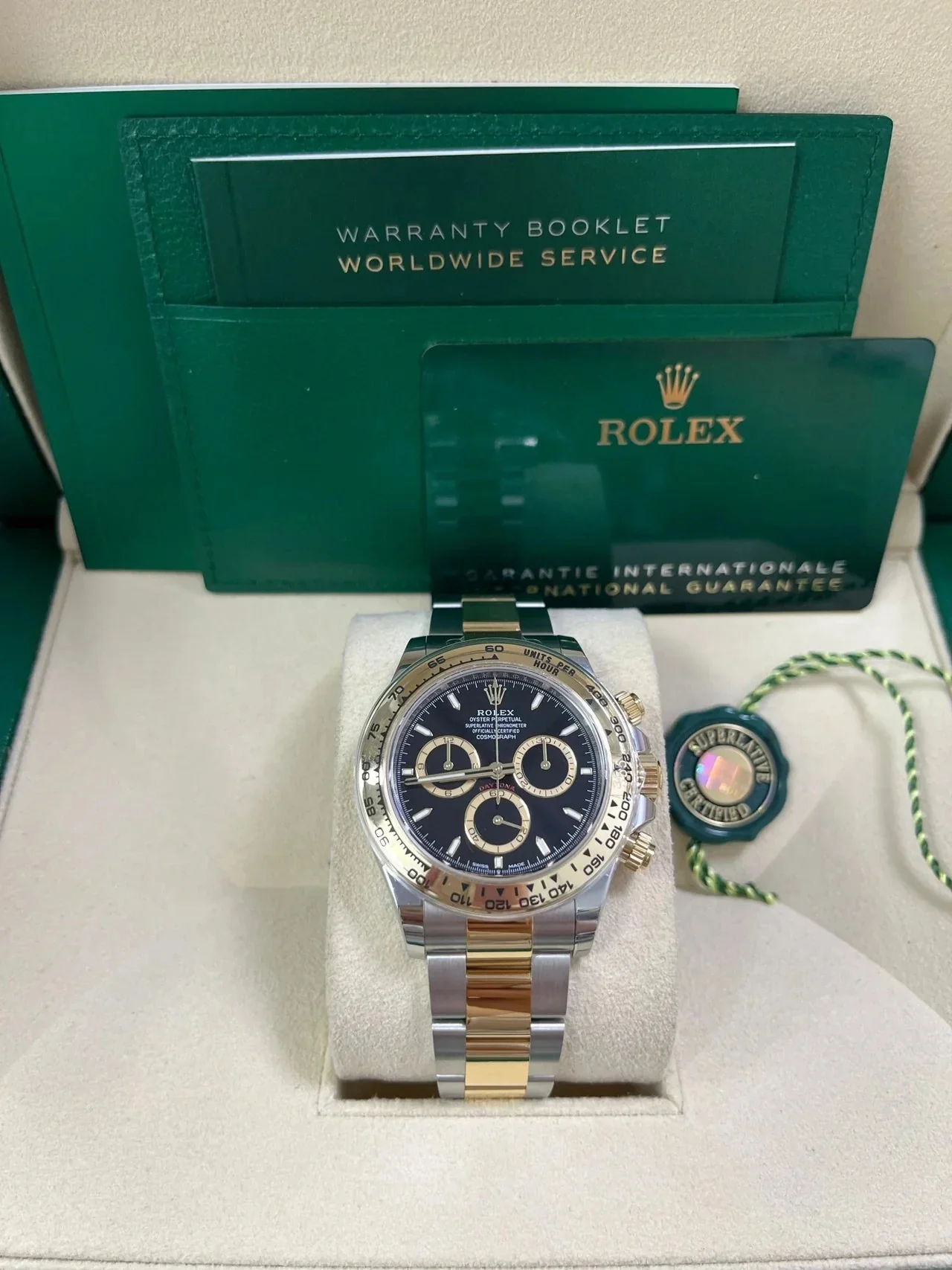Rolex Cosmograph Daytona Gold And Black Dial Oyster Bracelet 126503 – gallery view