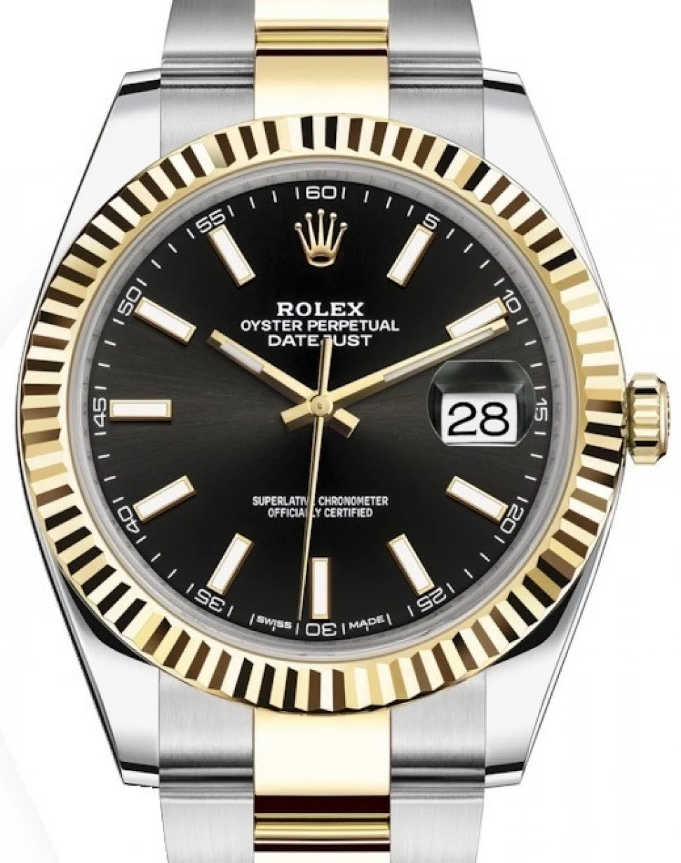 Rolex Datejust 41Mm Two Tone Oyster Perpetual Black Dial – main view