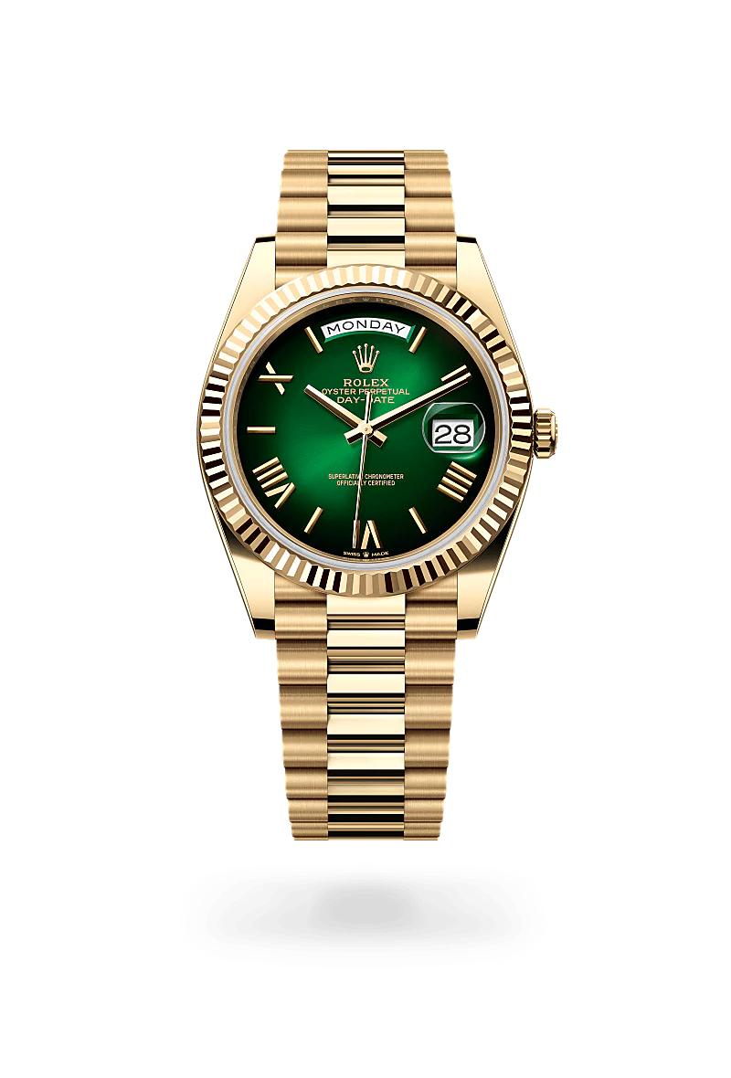 Rolex Day-Date Yellow Gold 128238 Green – main view