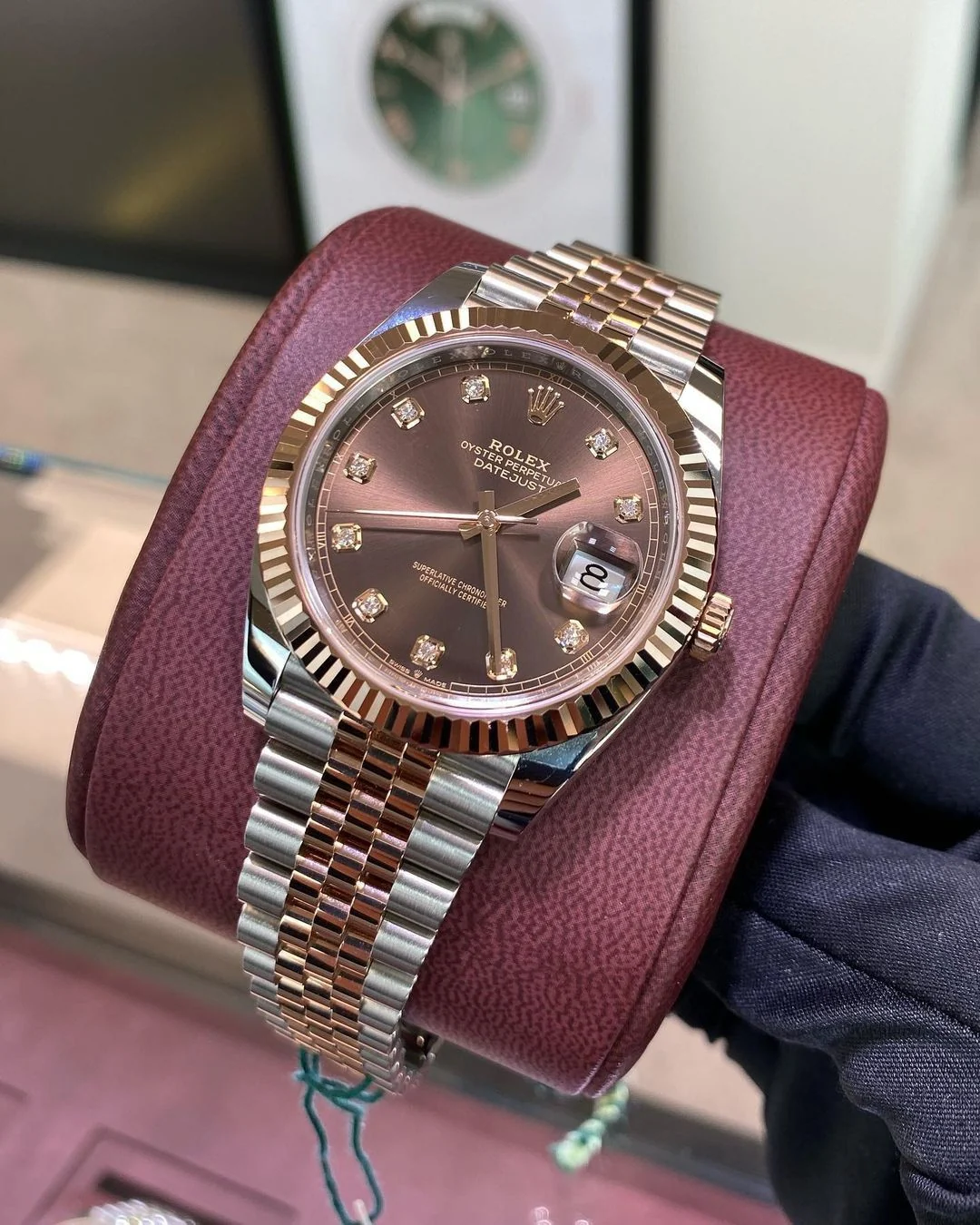 Rolex Datejust Two-Tone Rose Gold / Brown – gallery view