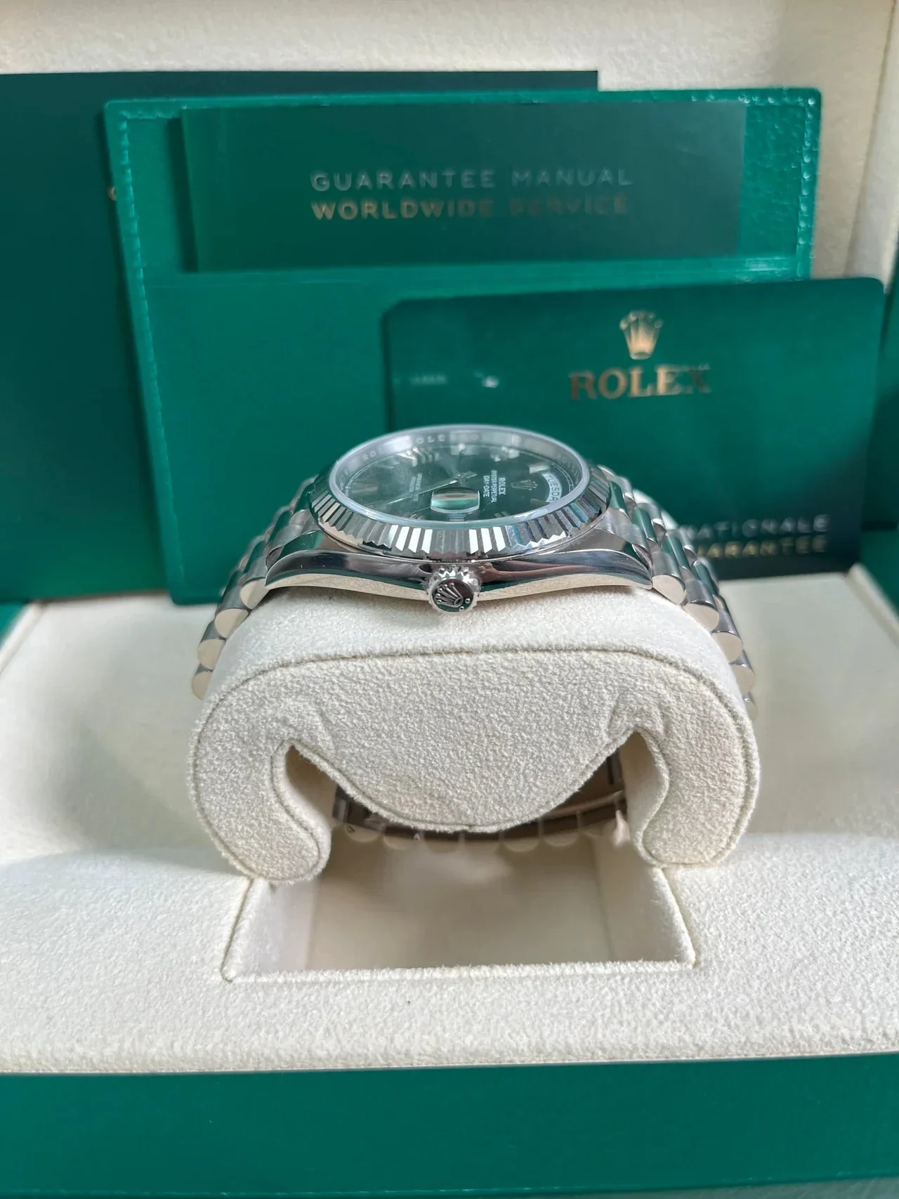 Rolex Day-Date Olive Green Silver – gallery view