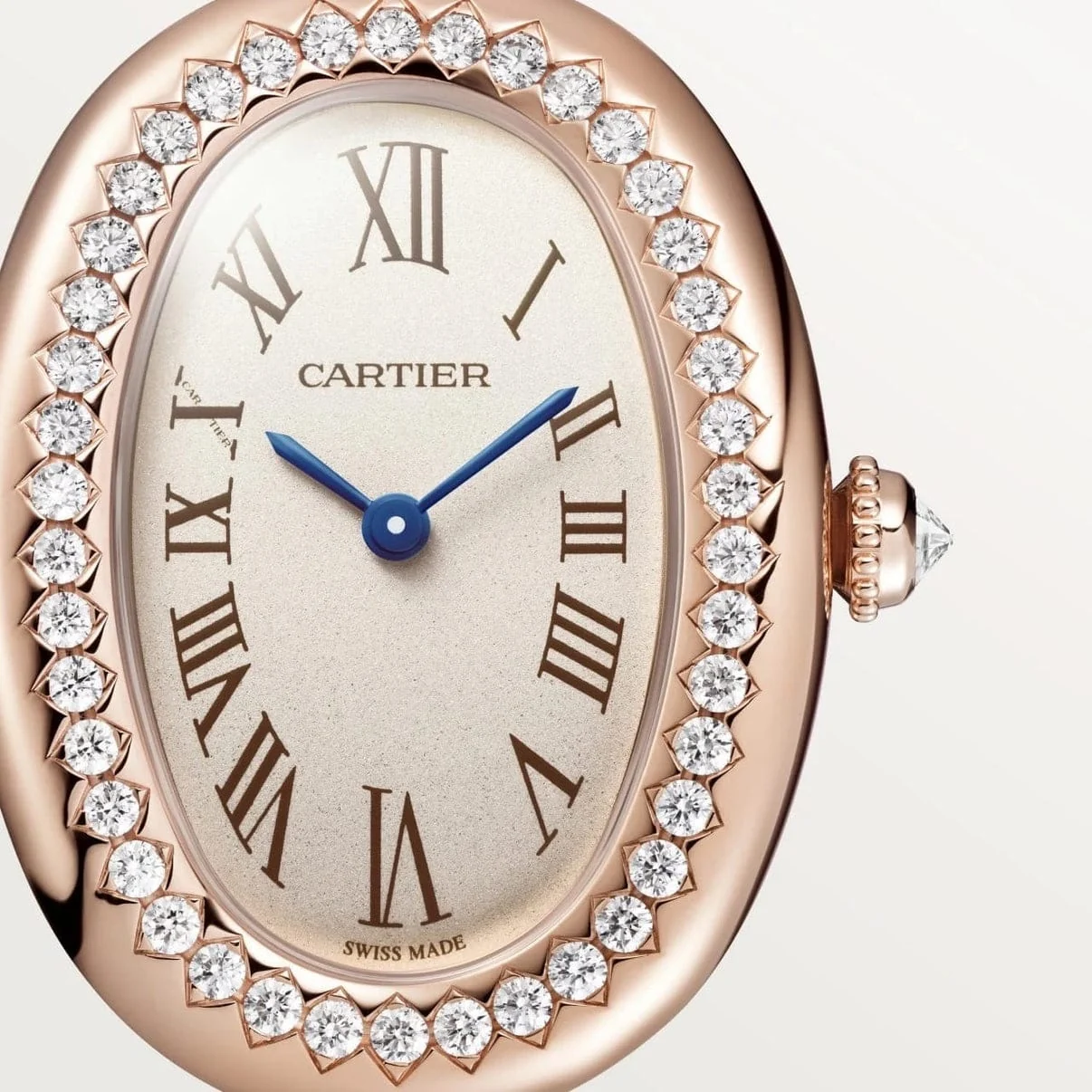 Cartier baignoire 25mm taille 17 rose gold/serti – gallery view