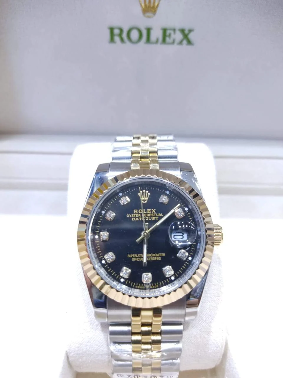 Rolex Datejust 36mm Two-Tone Gold Dial Black Ladies – gallery view