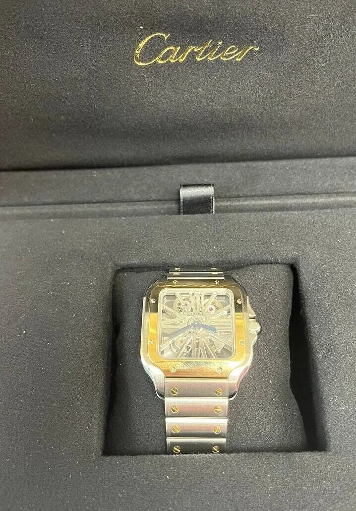 Cartier SANTOS DE CARTIER Skeleton gold/silver – gallery view