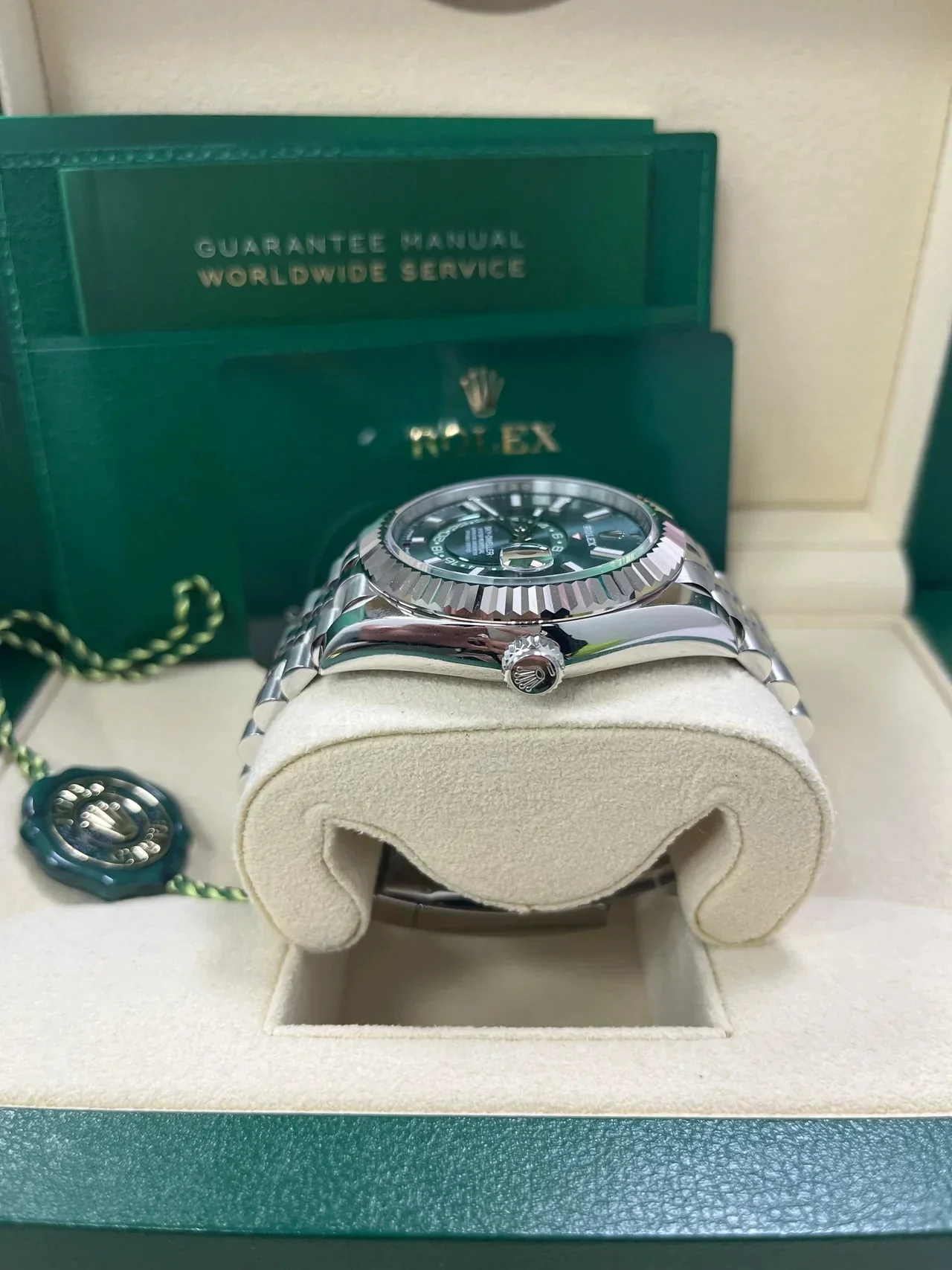 Rolex Sky-Dweller Mint Green Jubilee Bracelet 336934 – gallery view