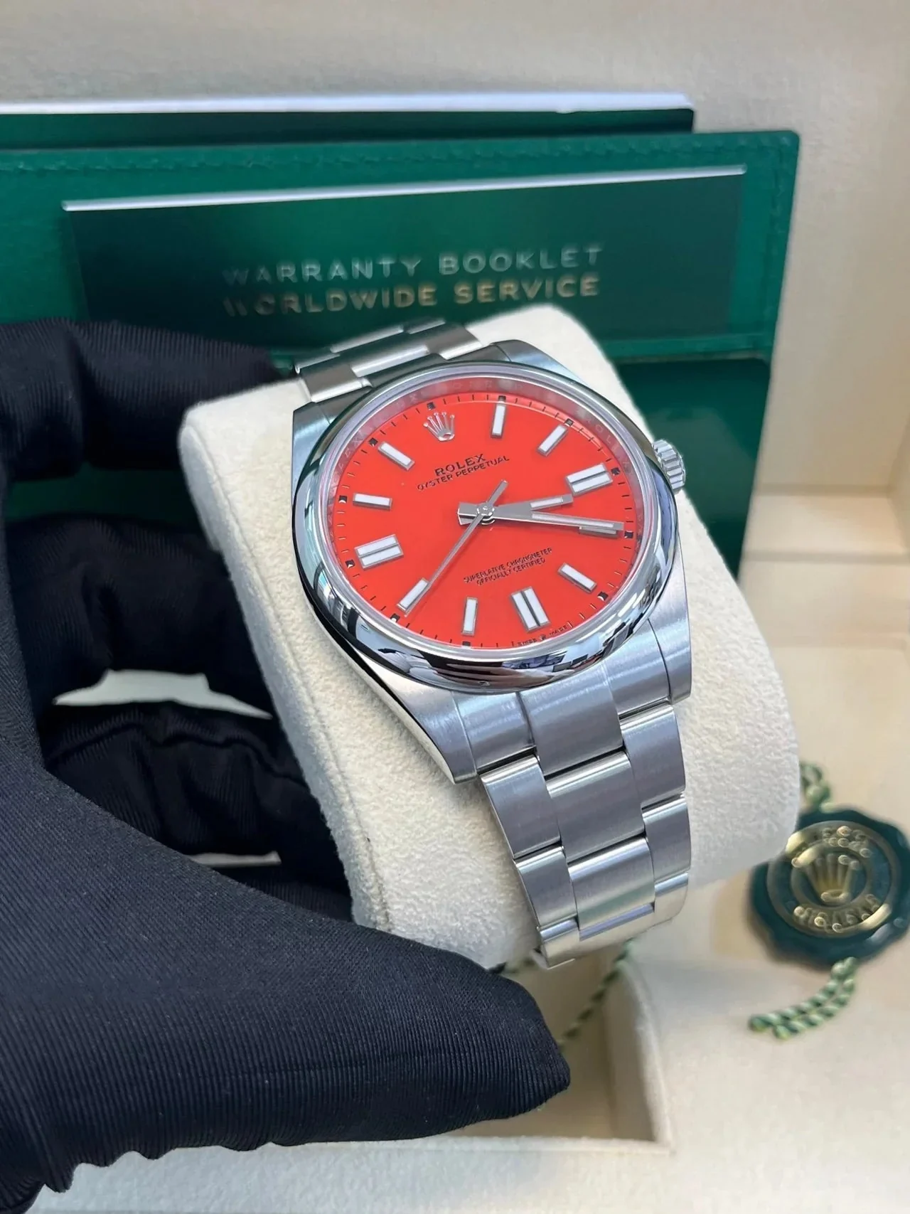 Rolex Oyster Perpetual Red Dial 124300 – gallery view