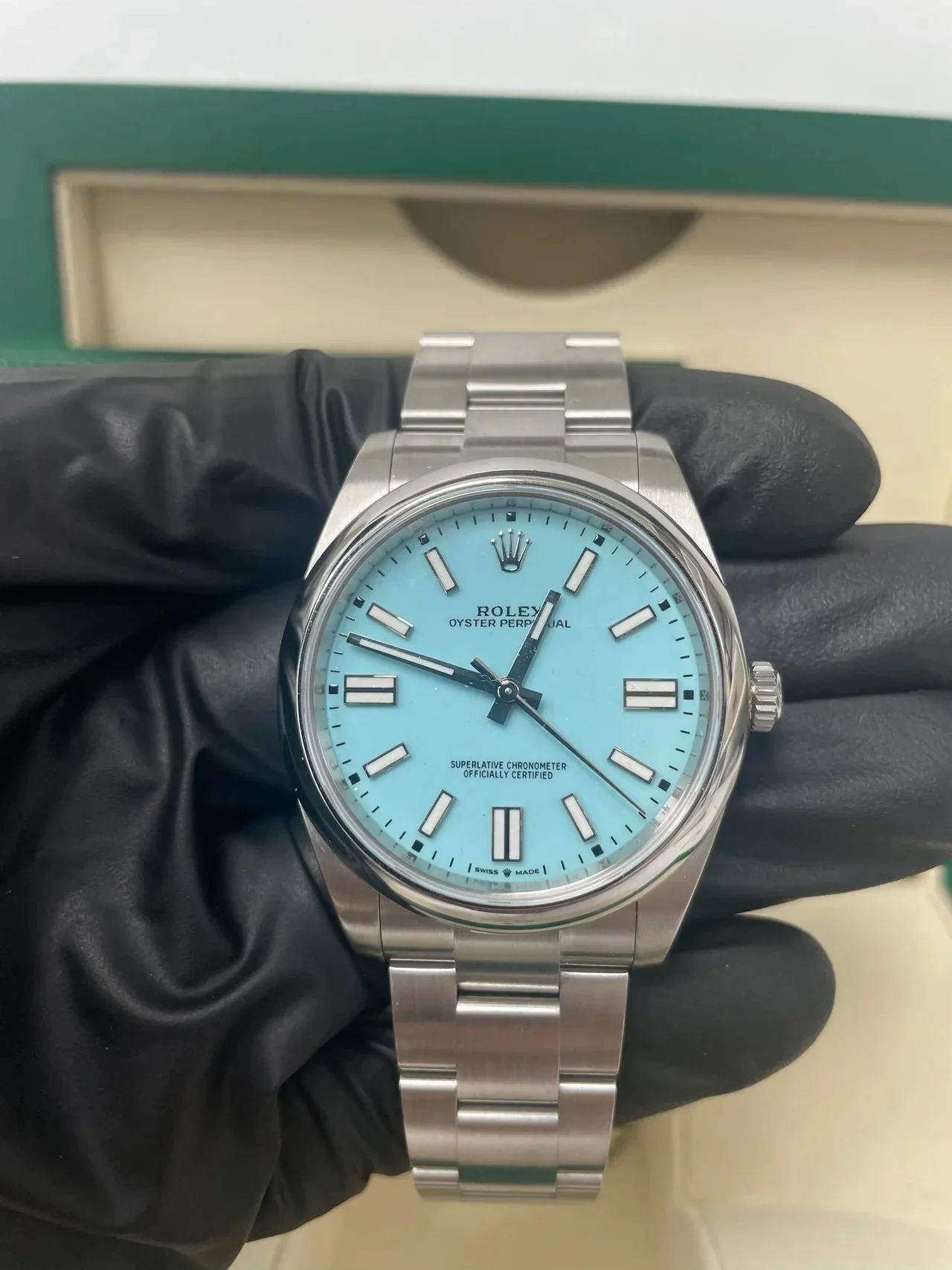 Rolex Oyster Perpetual Turquoise Dial 124300 – gallery view