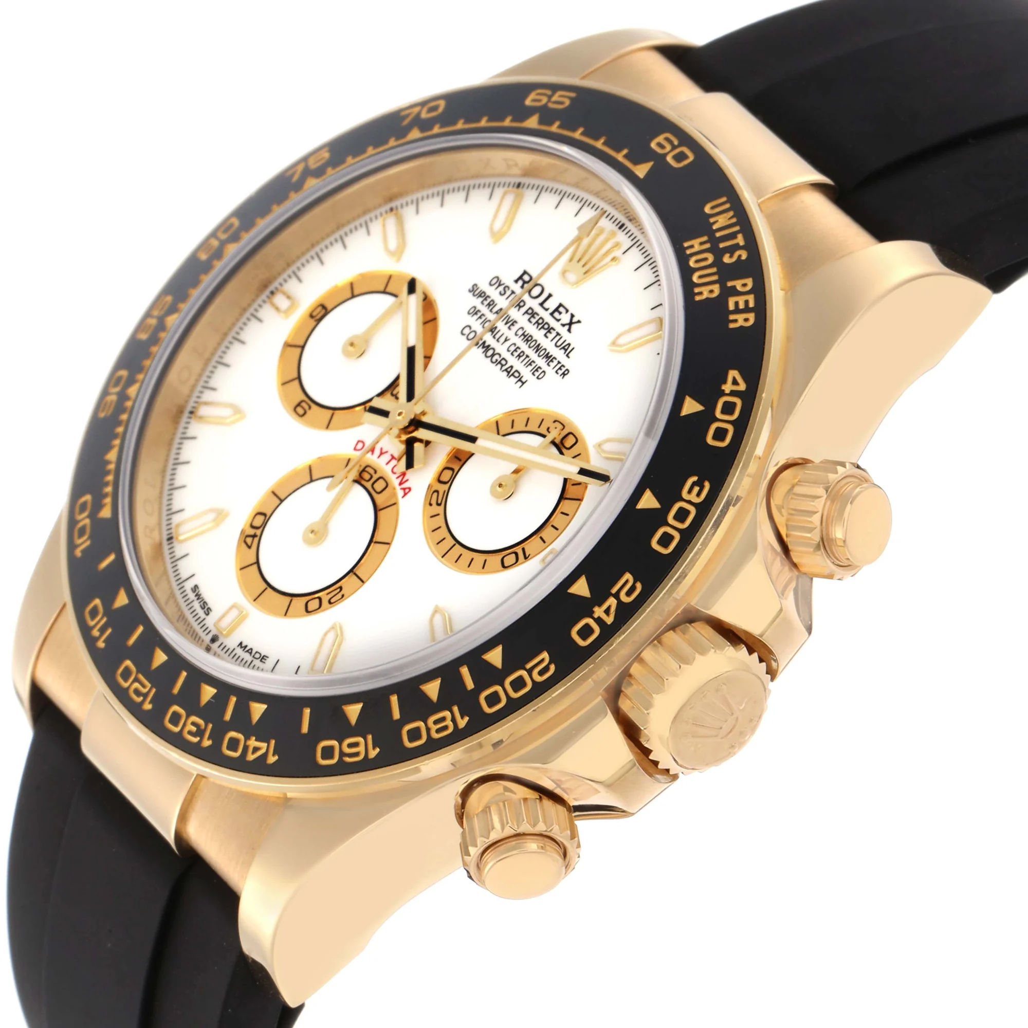 Rolex Cosmograph Daytona Yellow Gold White Dial 126518 – gallery view