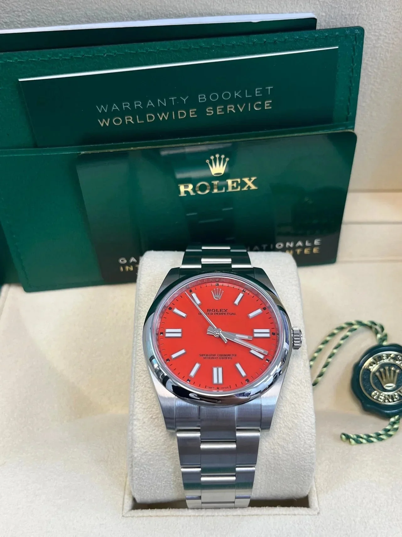 Rolex Oyster Perpetual Red Dial 124300 – gallery view