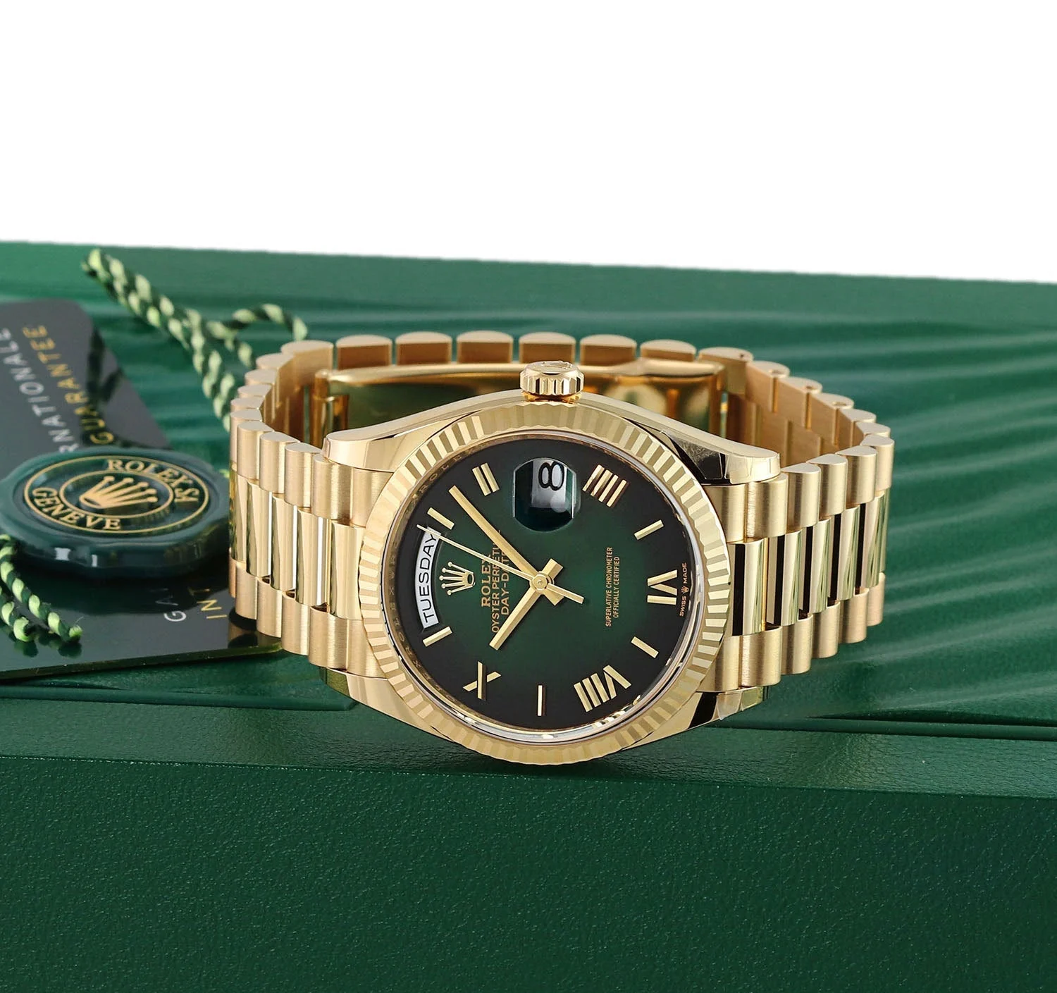 Rolex Day-Date Yellow Gold 128238 Green – gallery view
