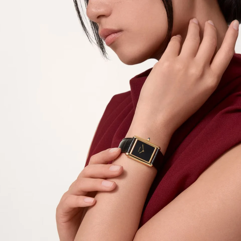 TANK LOUIS CARTIER WATCH gold/black full – gallery view