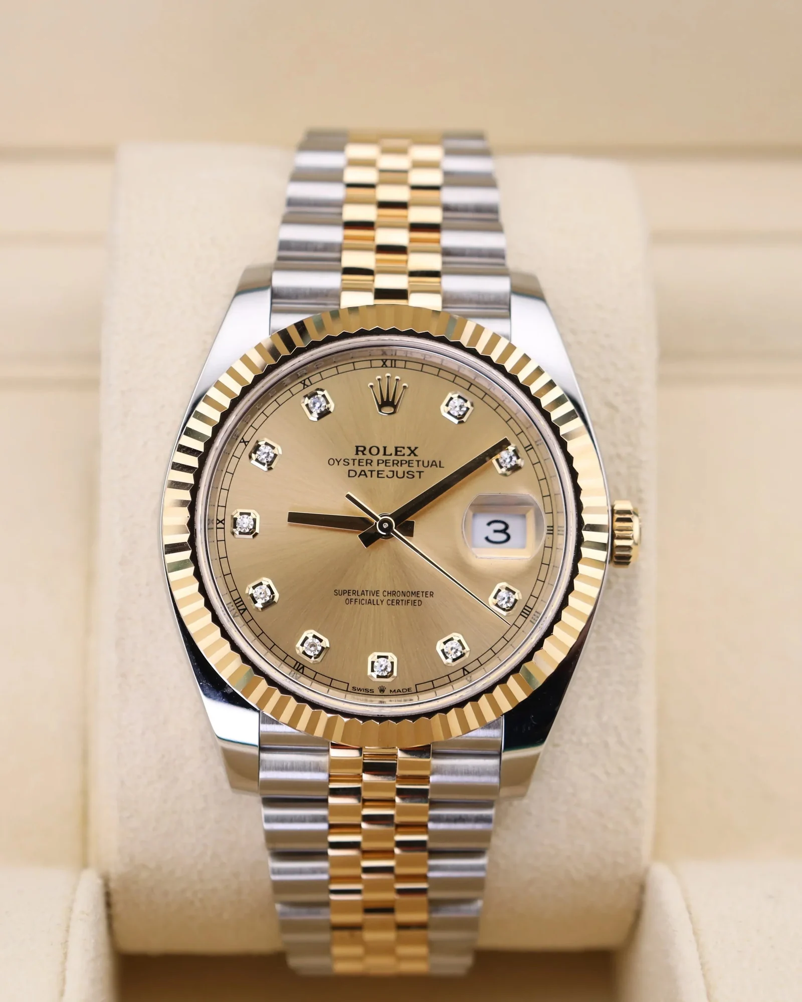 Rolex Datejust 41 Champagne Dial Two Tone Jubilee 126333 – gallery view