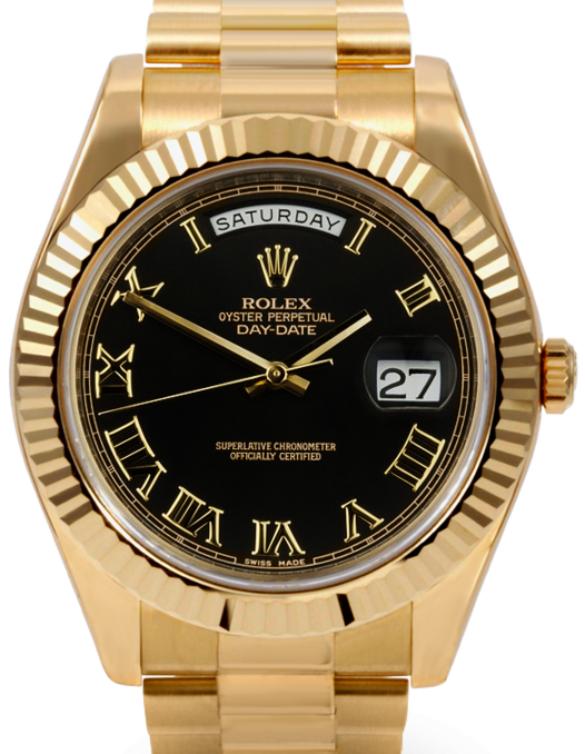 Rolex Day-Date Yellow Gold Black Dial – main view