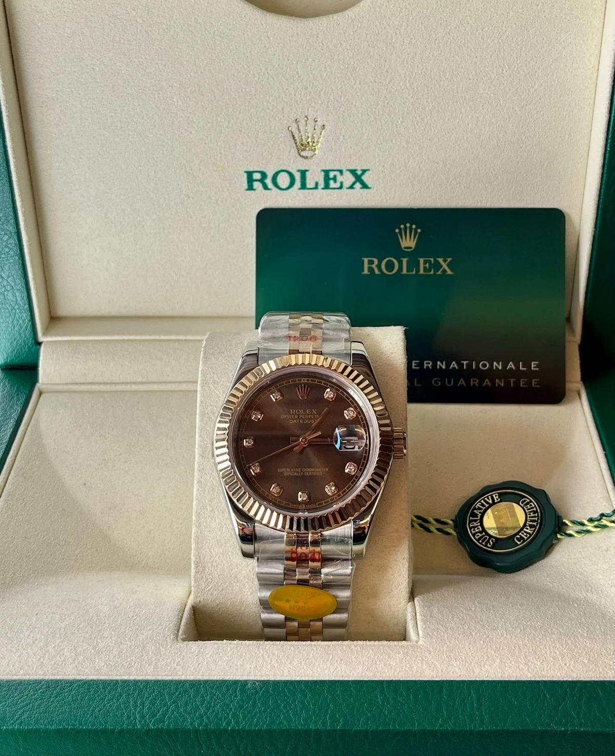 Rolex Datejust Two-Tone Rose Gold / Brown – main view