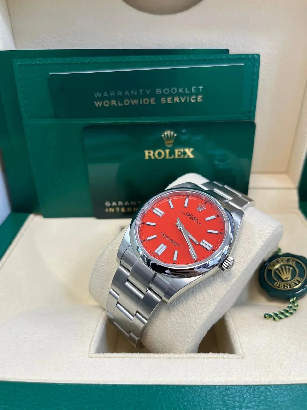 Rolex Oyster Perpetual Red Dial 124300 – gallery view