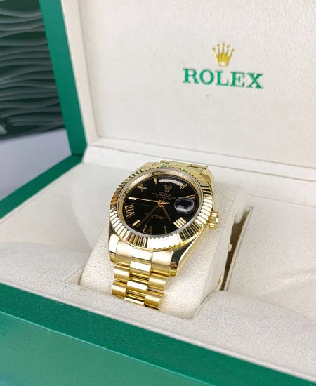 Rolex Day-Date Yellow Gold Black Dial – gallery view