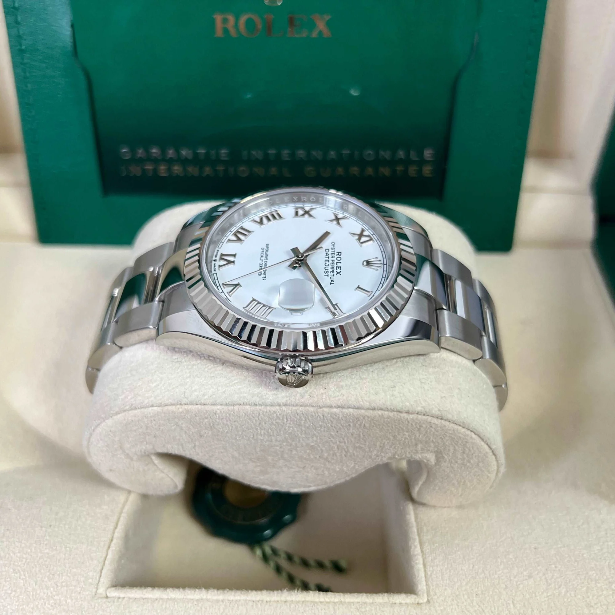 Rolex Datejust White Roman Dial Oyster – gallery view