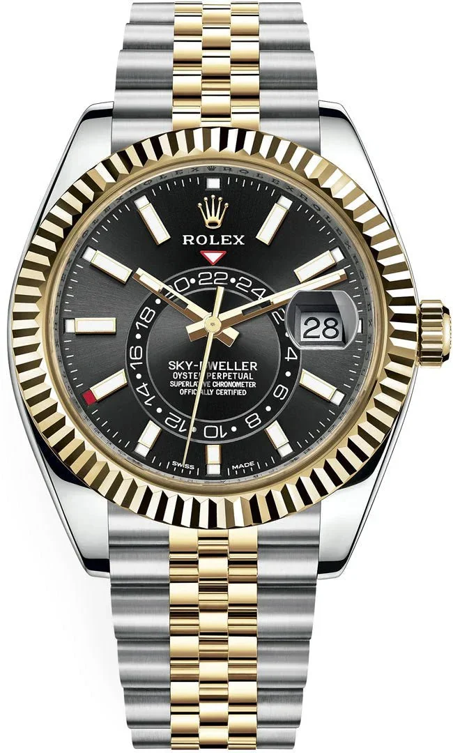 Rolex Sky-Dweller Black Yellow Gold Oyster – main view