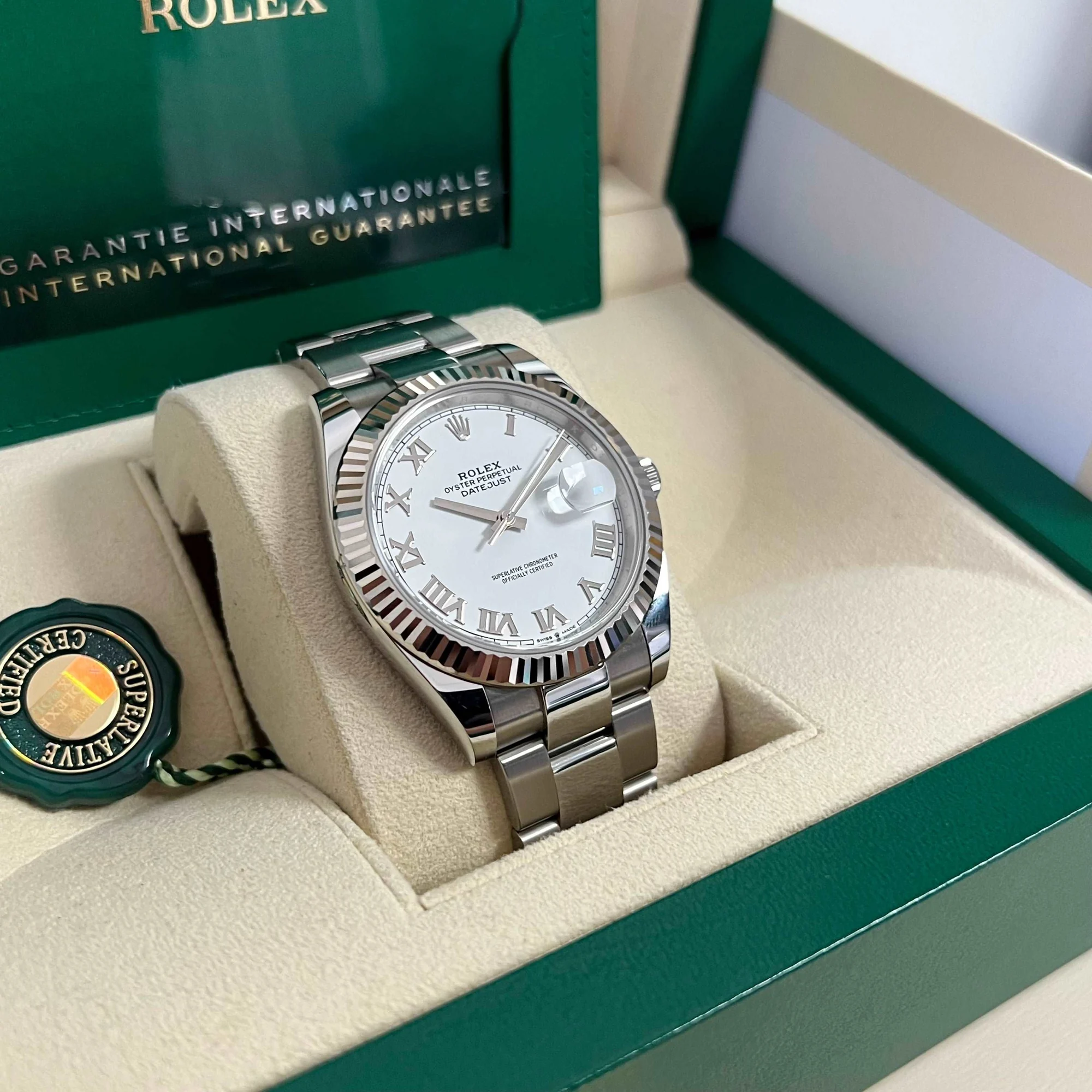 Rolex Datejust White Roman Dial Oyster – gallery view
