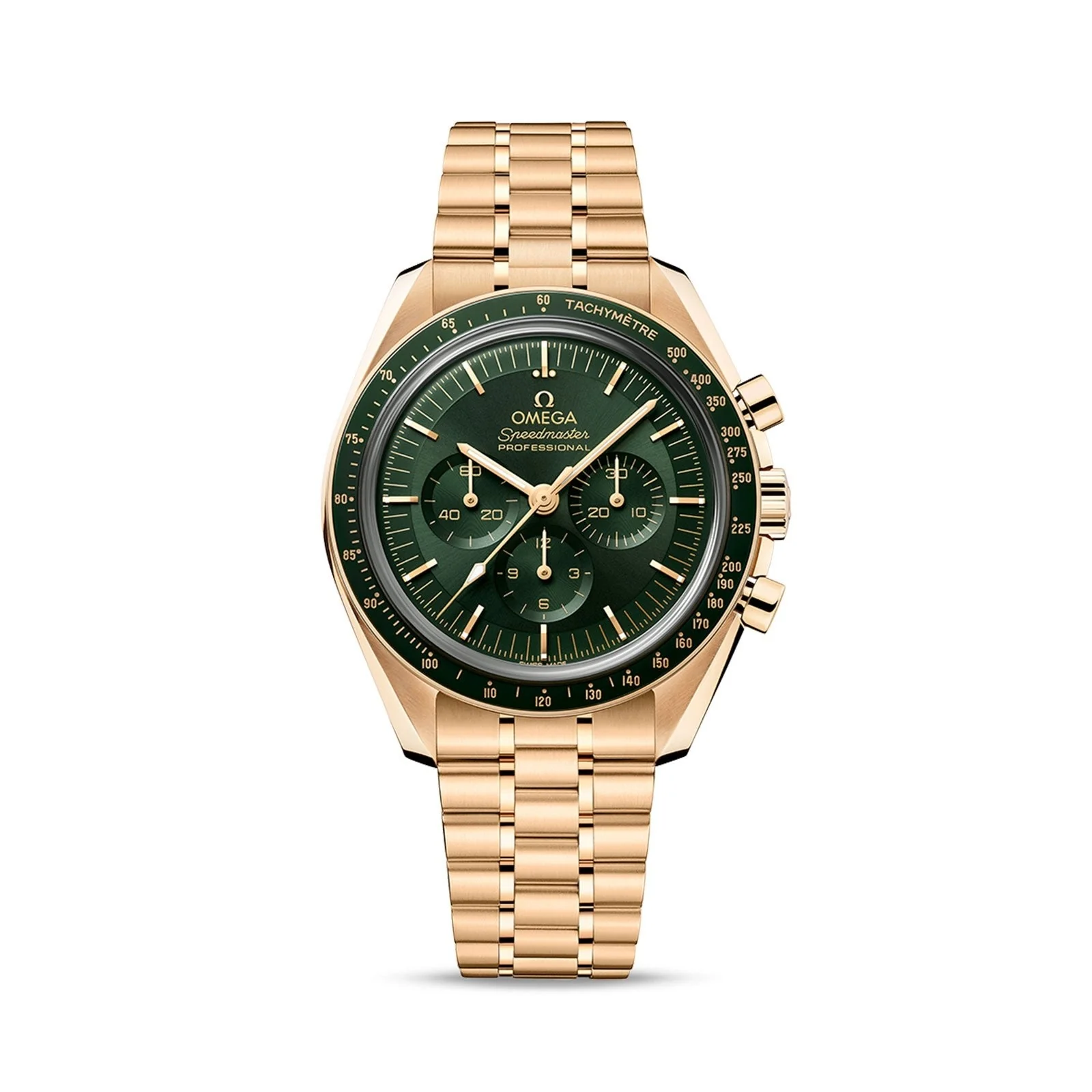 Omega Speedmaster Moonshine gold cadran vert – main view