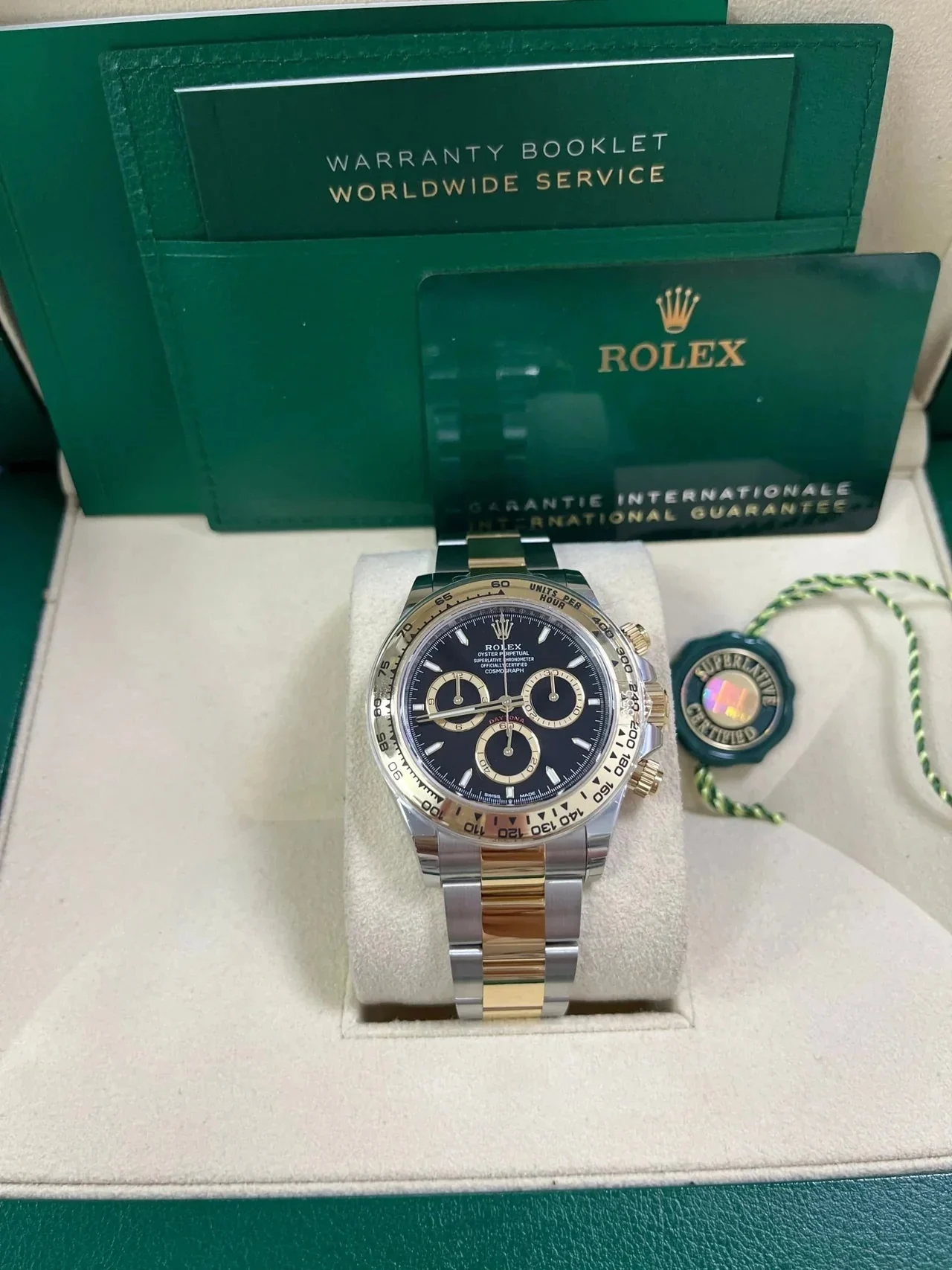 Rolex Cosmograph Daytona Gold And Black Dial Oyster Bracelet 126503 – gallery view