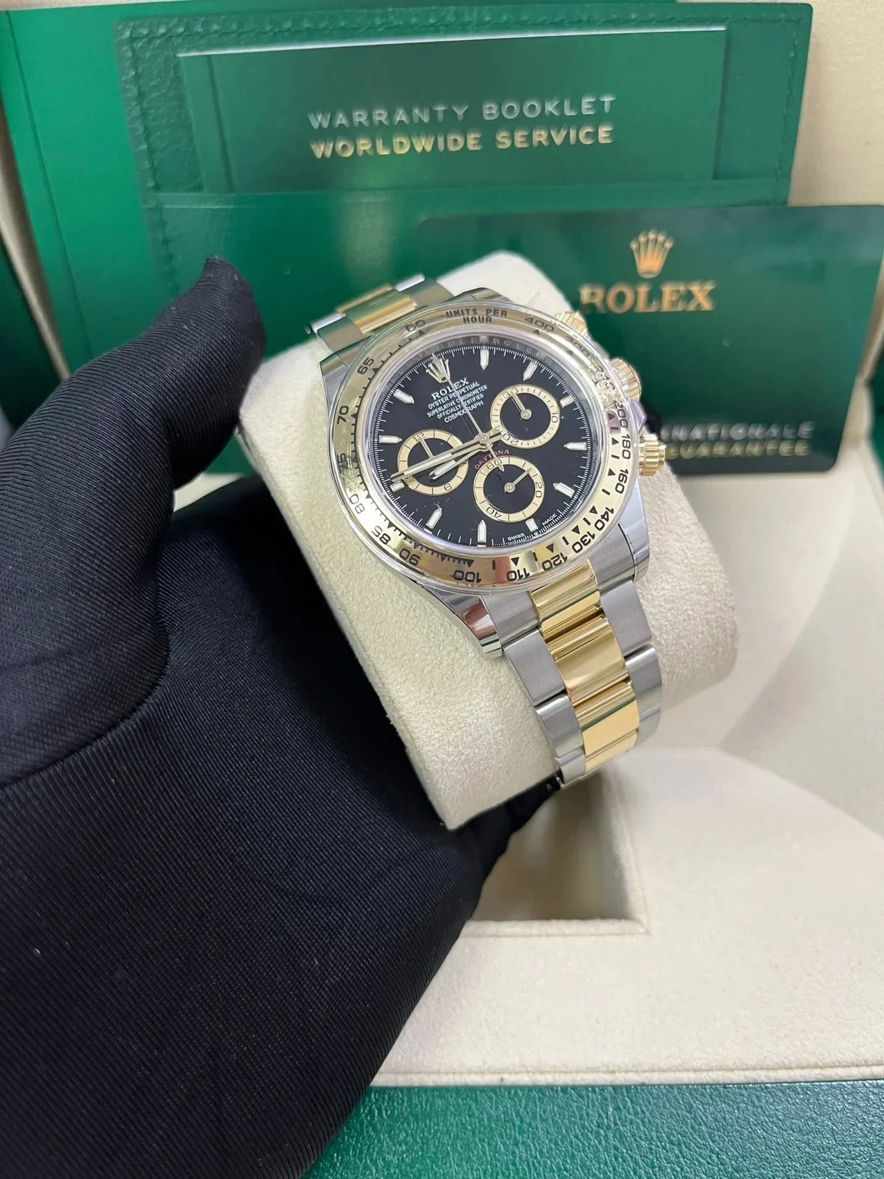 Rolex Cosmograph Daytona Gold And Black Dial Oyster Bracelet 126503 – gallery view