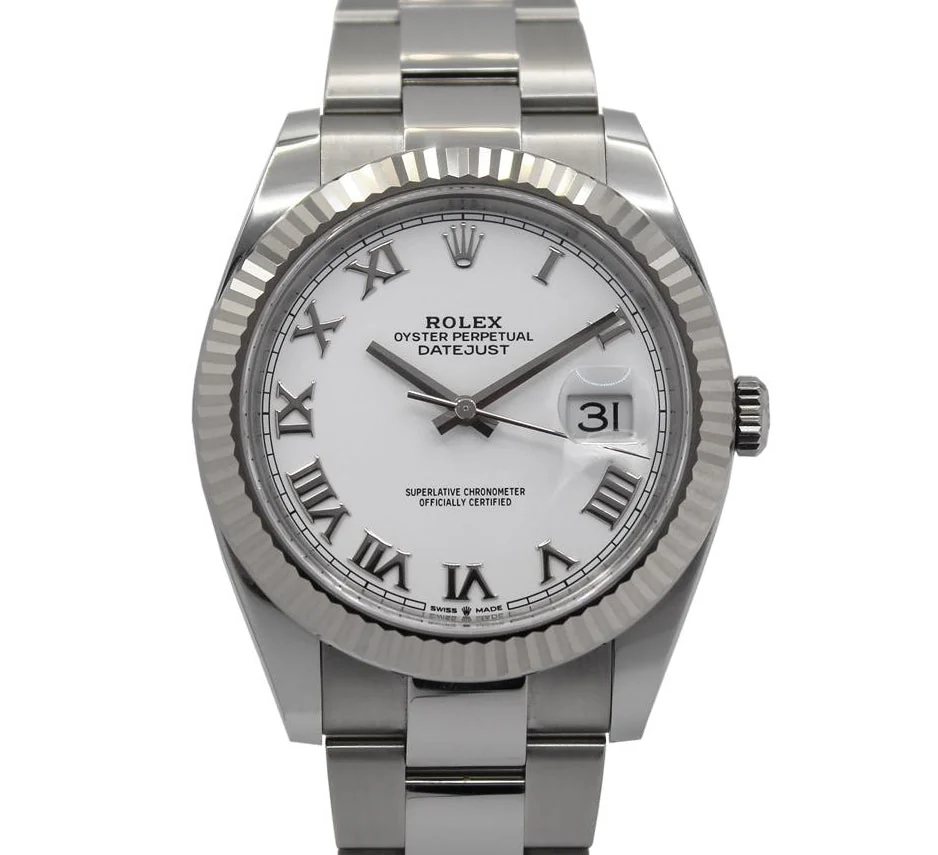 Rolex Datejust White Roman Dial Oyster – main view