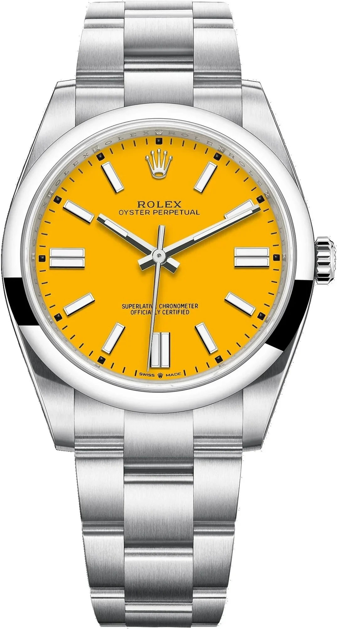 Rolex Oyster Perpetual Sunflower Yellow Dial – main view