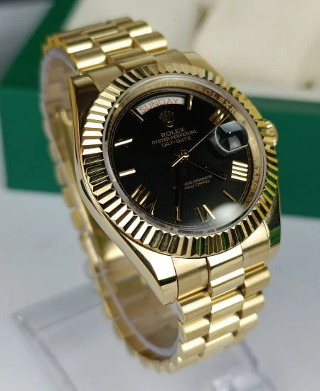 Rolex Day-Date Yellow Gold Black Dial – gallery view