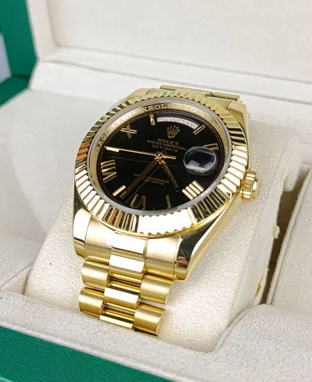 Rolex Day-Date Yellow Gold Black Dial – gallery view