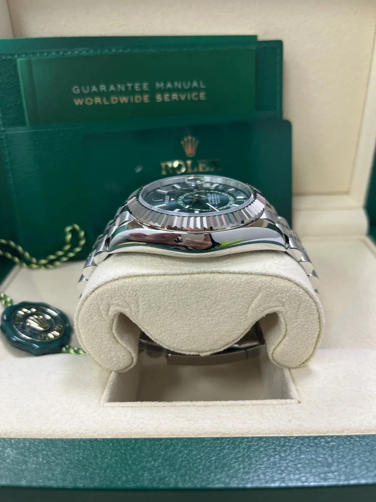 Rolex Sky-Dweller Mint Green Jubilee Bracelet 336934 – gallery view