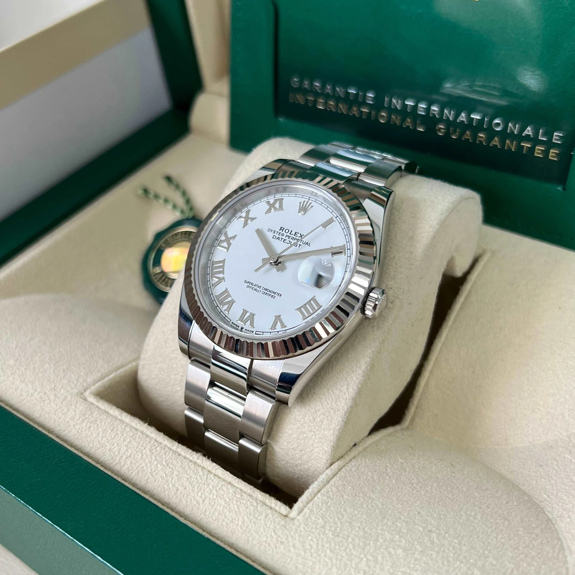 Rolex Datejust White Roman Dial Oyster – gallery view