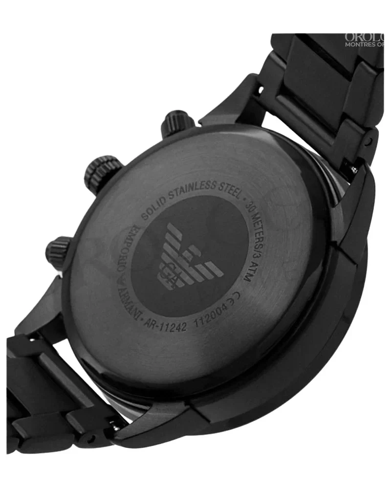 Emporio Armani Chronographe pour homme noir – gallery view