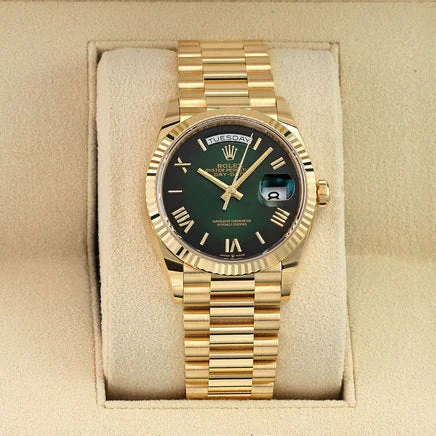 Rolex Day-Date Yellow Gold 128238 Green – gallery view