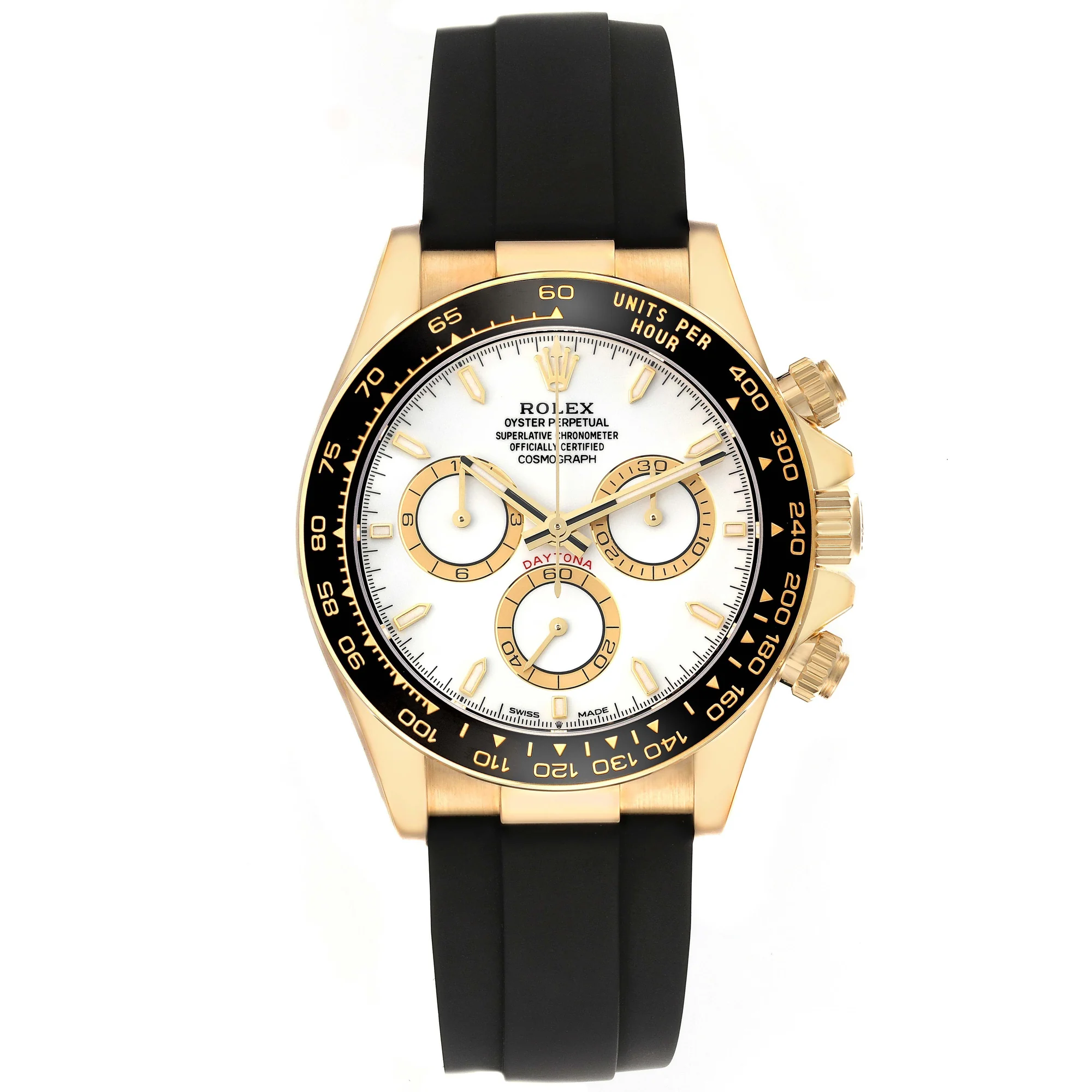 Rolex Cosmograph Daytona Yellow Gold White Dial 126518 – main view