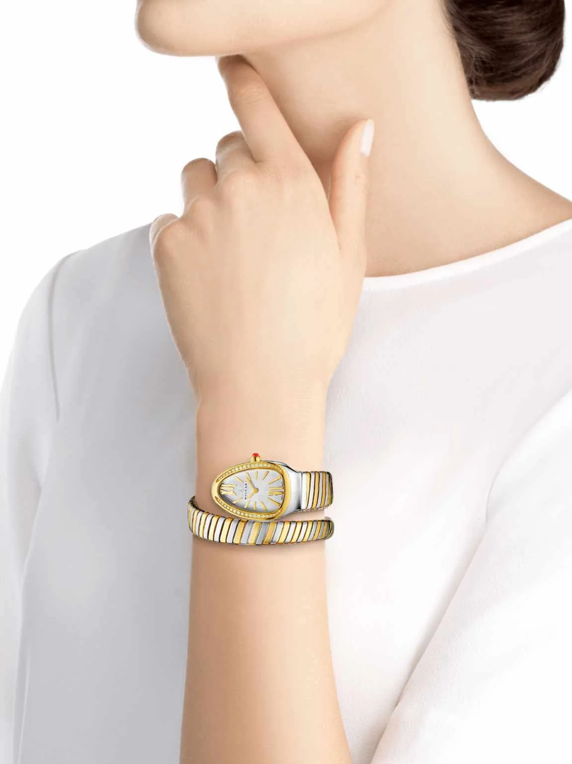 Bvlgari Serpenti Silver white sertie – gallery view